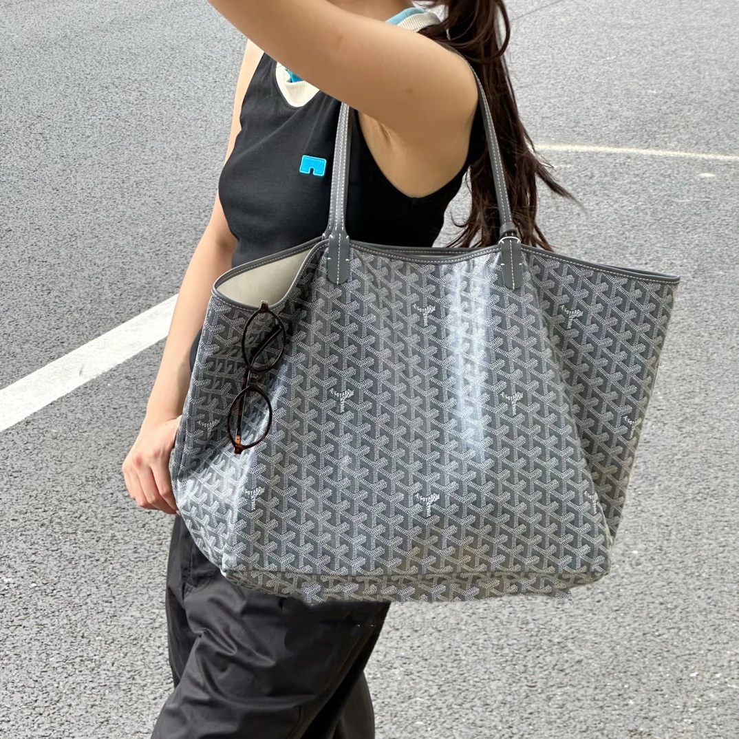95新 Goyard 御古屋/75428/灰色购物袋中号 子母