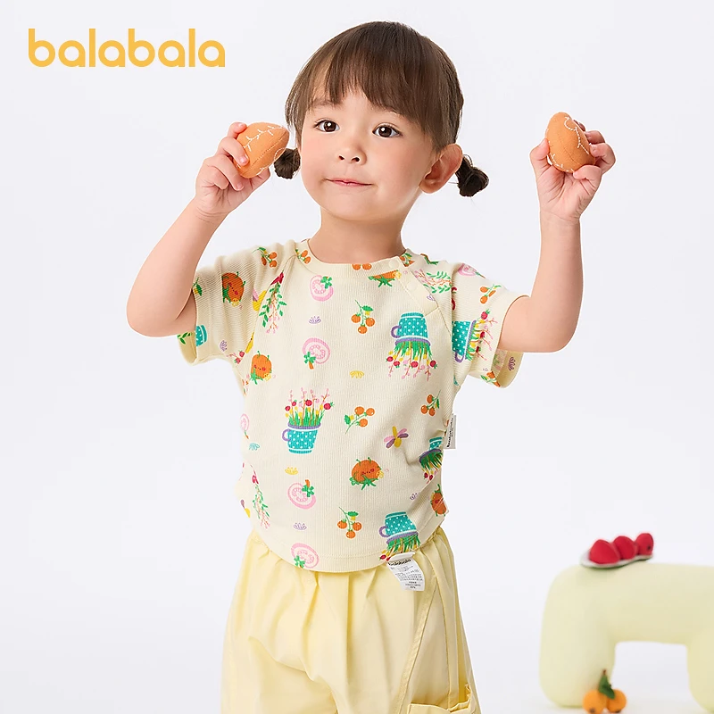 【商场同款】巴拉巴拉宝宝短袖t恤女童上衣2025新款夏装可爱洋气