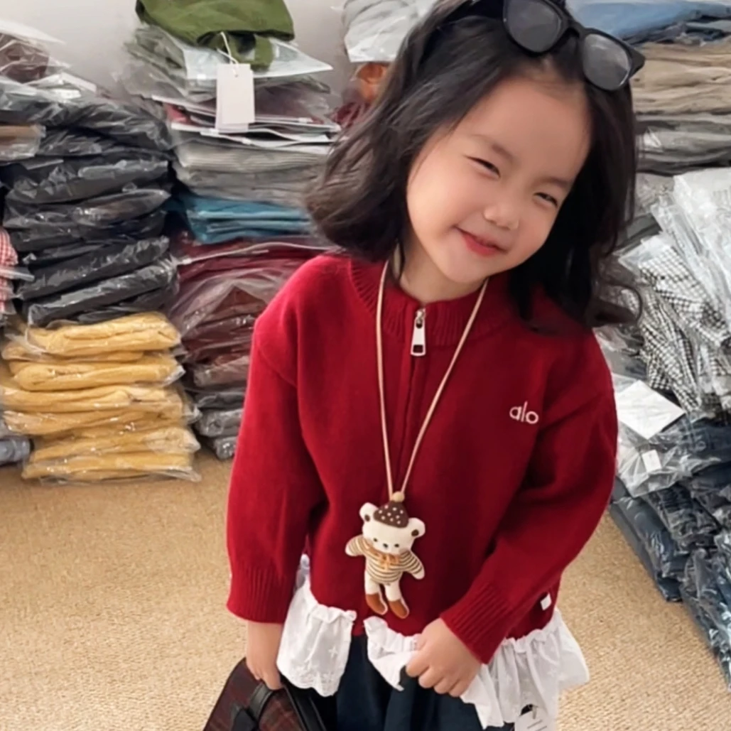 女童2025秋冬毛衣开衫百搭软牛仔裤休闲裤