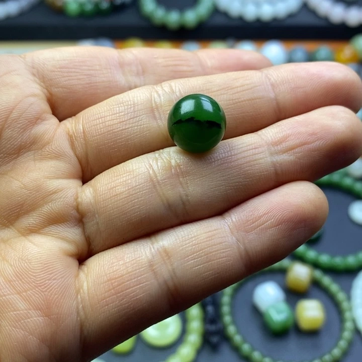 和田玉未镶嵌珠宝半成品碧玉红皮卡12
