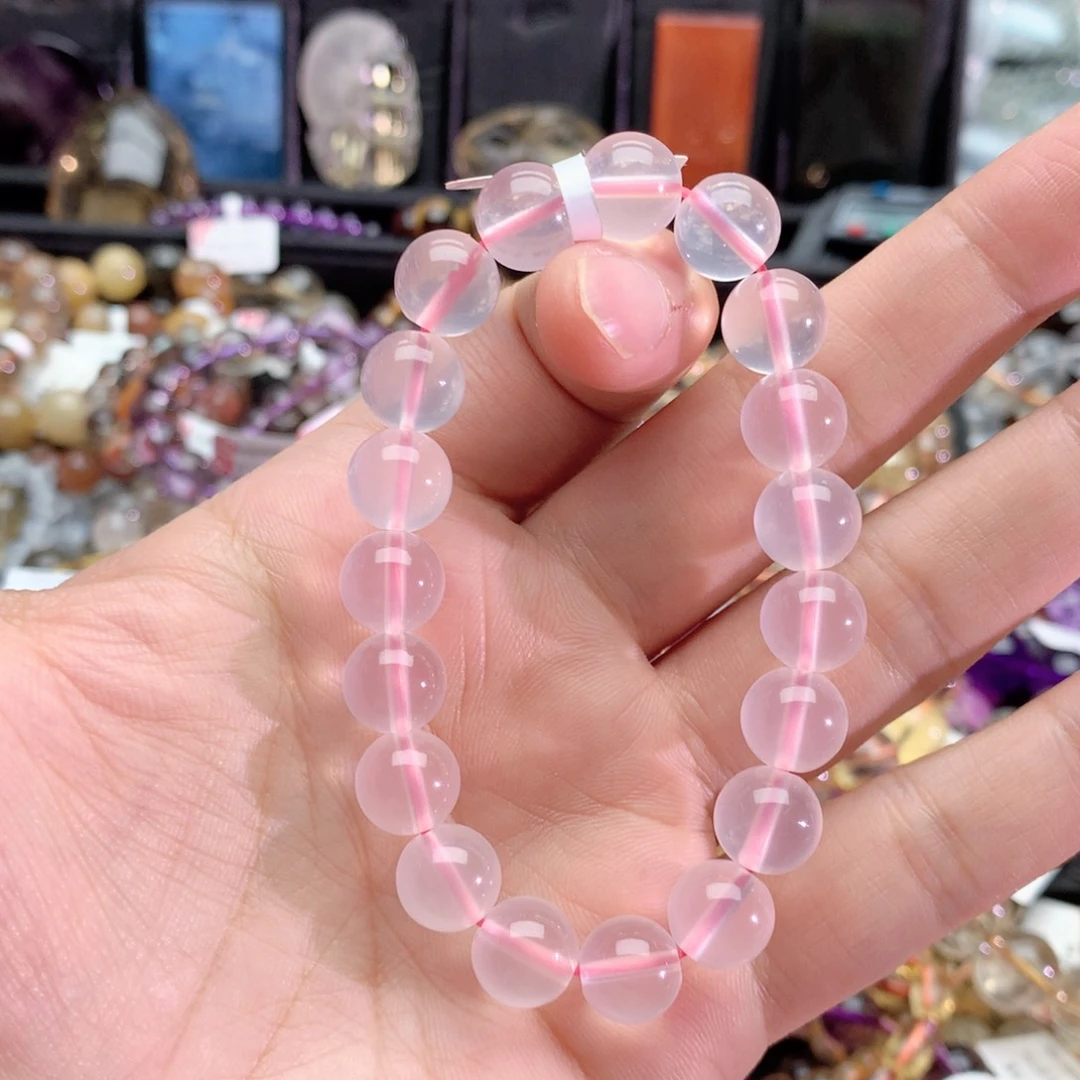 水晶手链未镶嵌不**饭粉水晶手链10+