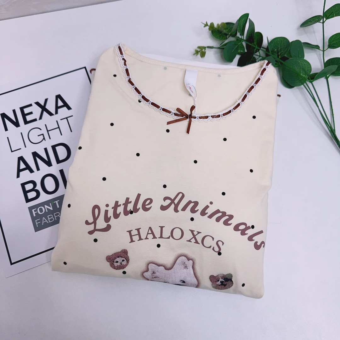 016【短袖短裤+长裤带胸垫】套头三件套可居家可外穿睡衣套装家居服