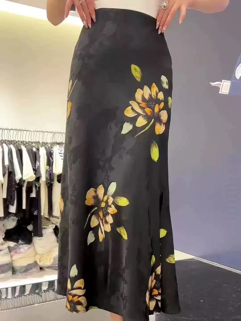 2025春季新款新中式国风人丝半身裙女秋季新款小众半裙