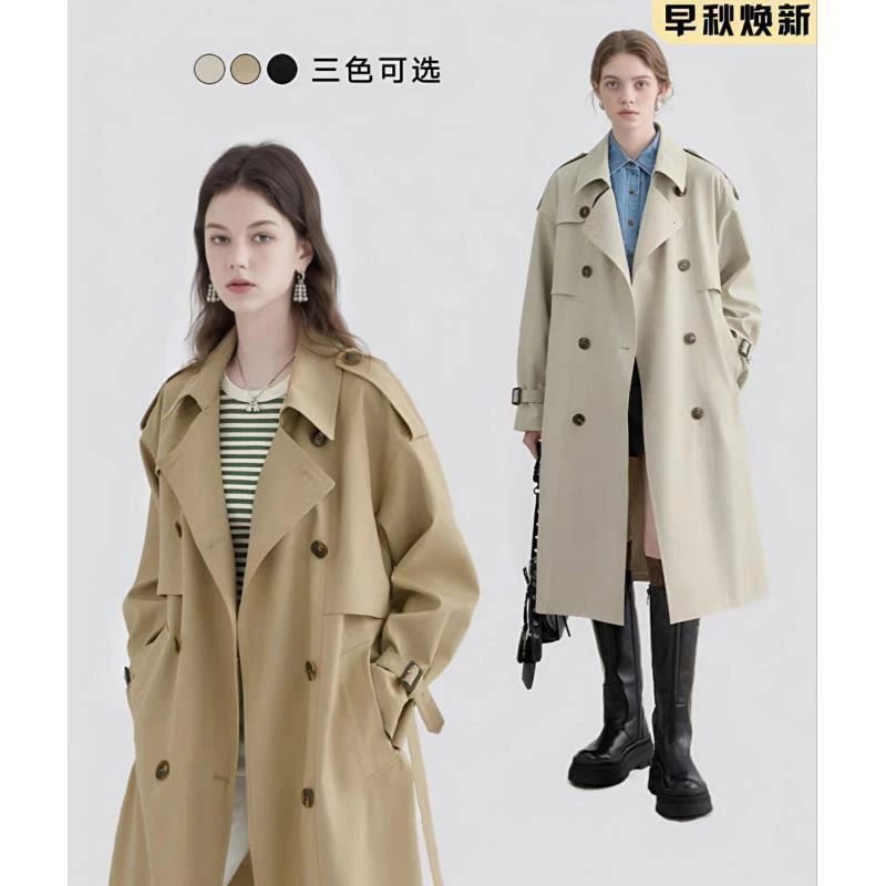 fy8008早秋新款韩版气质爆款小个子中长女款风衣