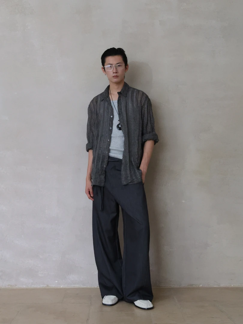 轻薄亲肤暗格慵懒感廓形长袖衬衫老钱风TERRAINCOGNITA25AW