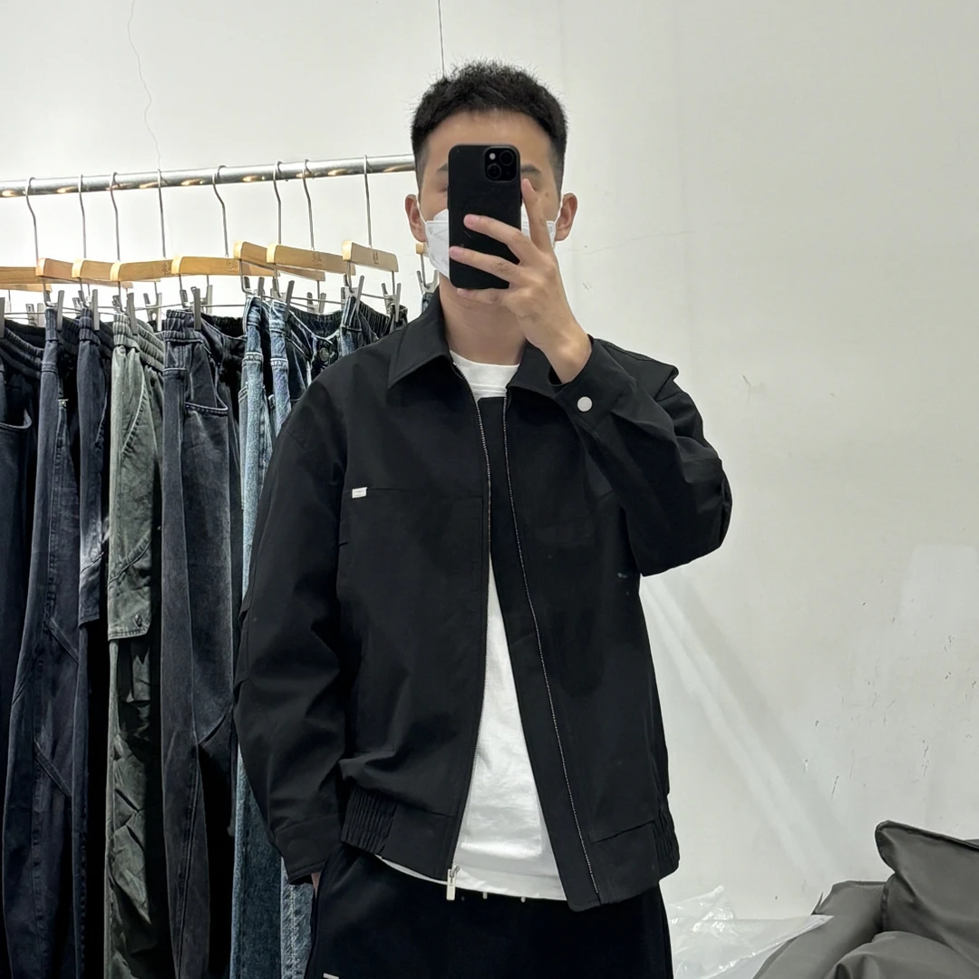男秋季翻领巴恩风咖色男士短夹克时尚夹克3180