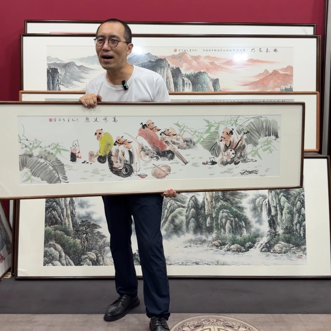 国画带框绘画160/45尺寸