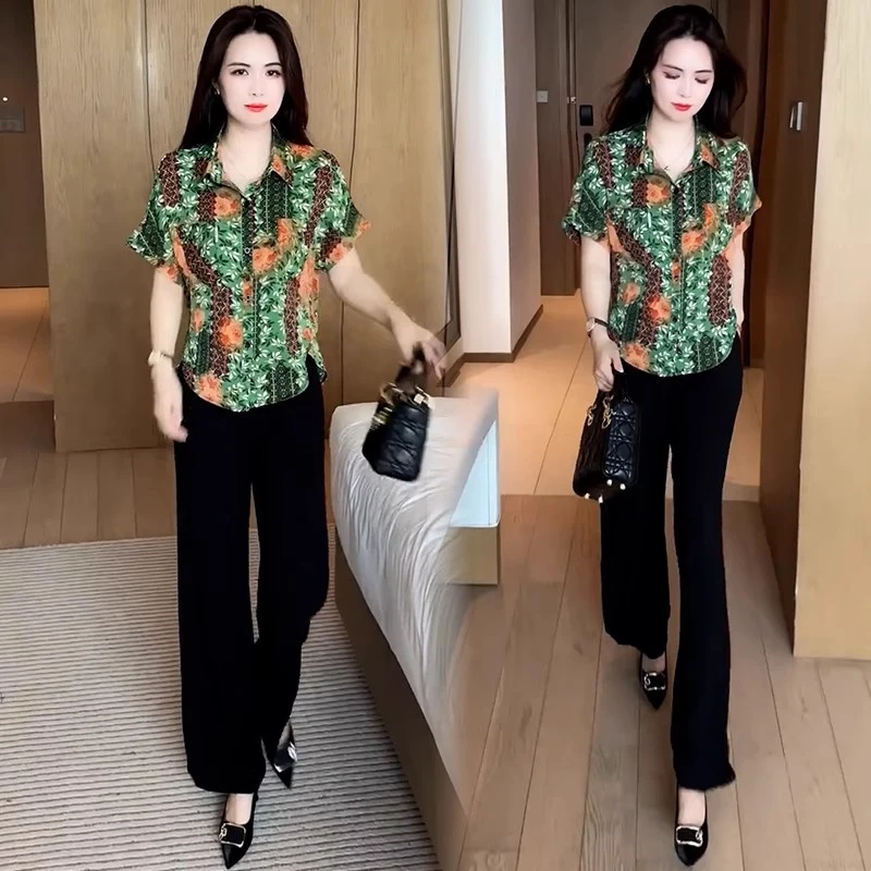 夏季穿搭衬衫休闲时尚洋气气质显瘦不挑人短袖上衣