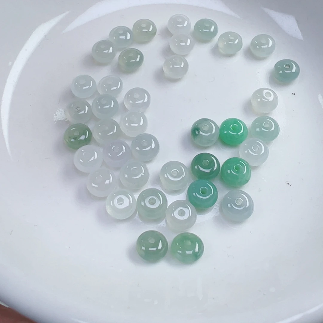 翡翠散珠卡6+鼓珠一颗 可挑