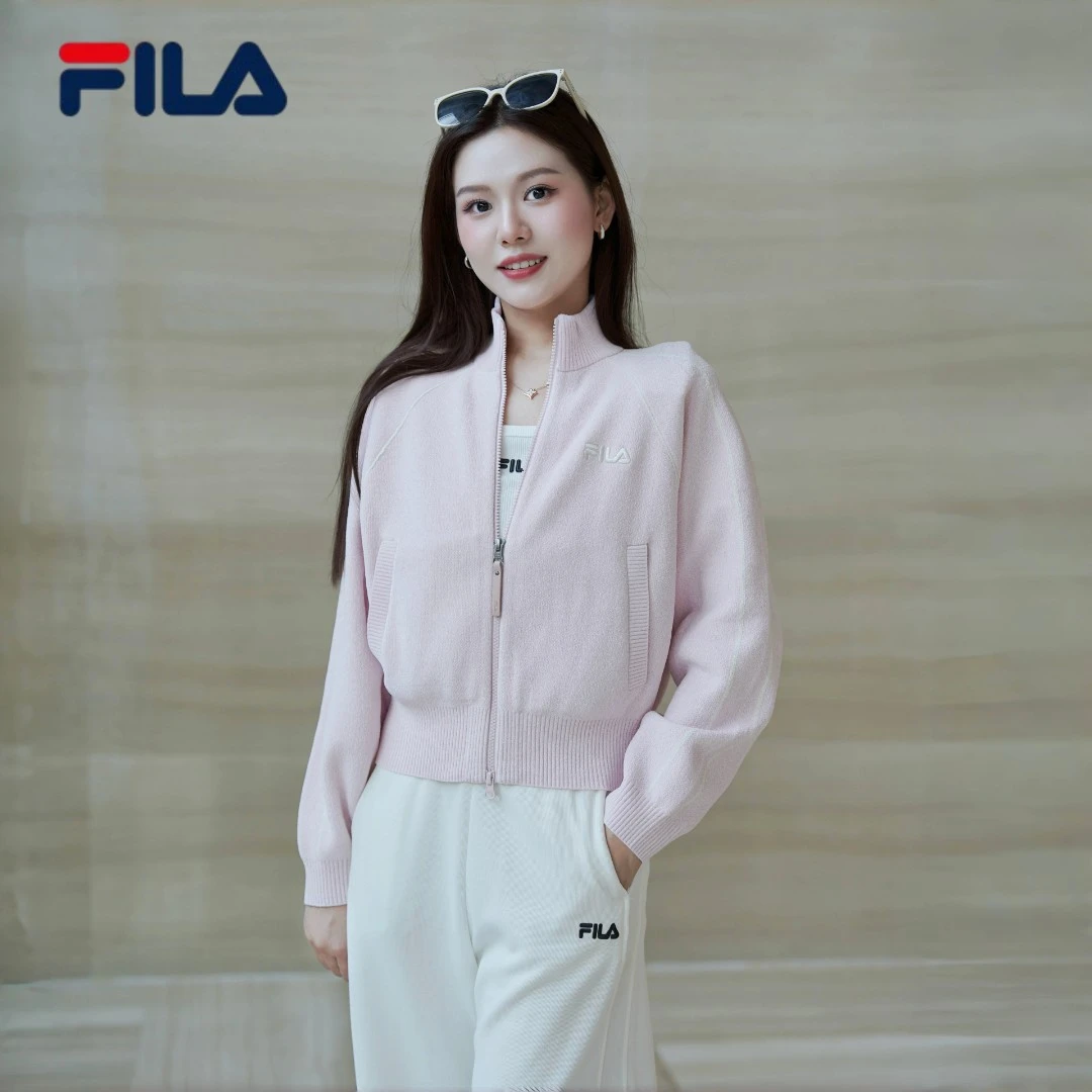 Fila/斐乐【高定套装】女装秋新款显白气质减龄针织外套秋冬穿搭