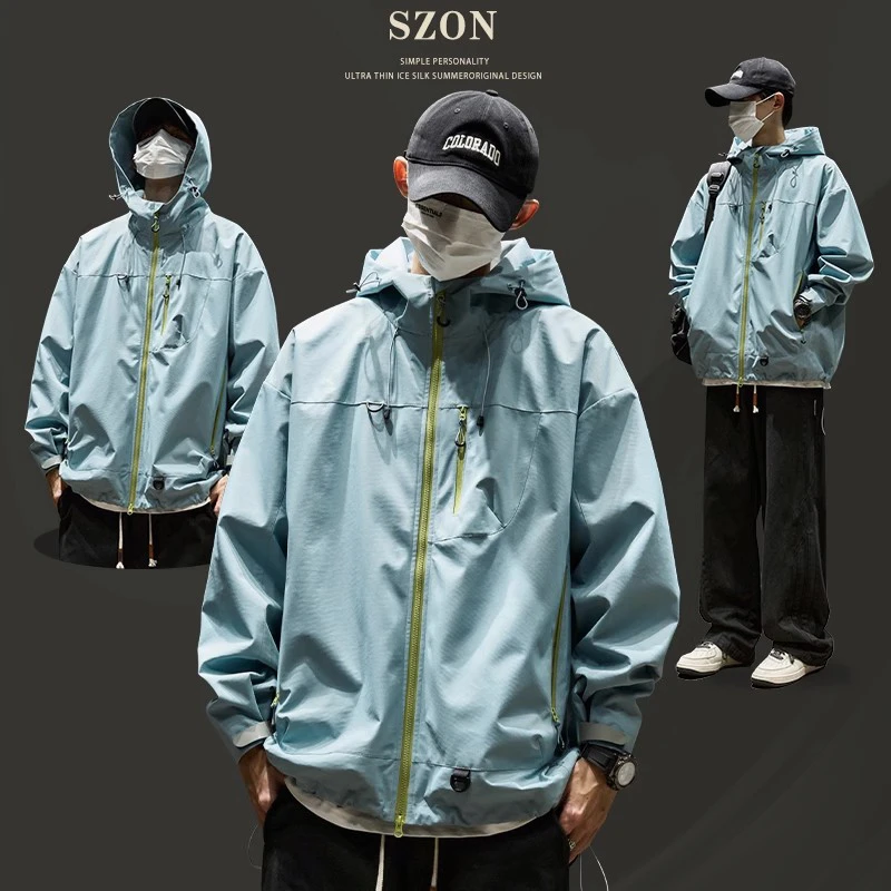 冲锋衣男款春夏新款户外硬壳爆款情侣登山服防风连帽夹克外套衣服