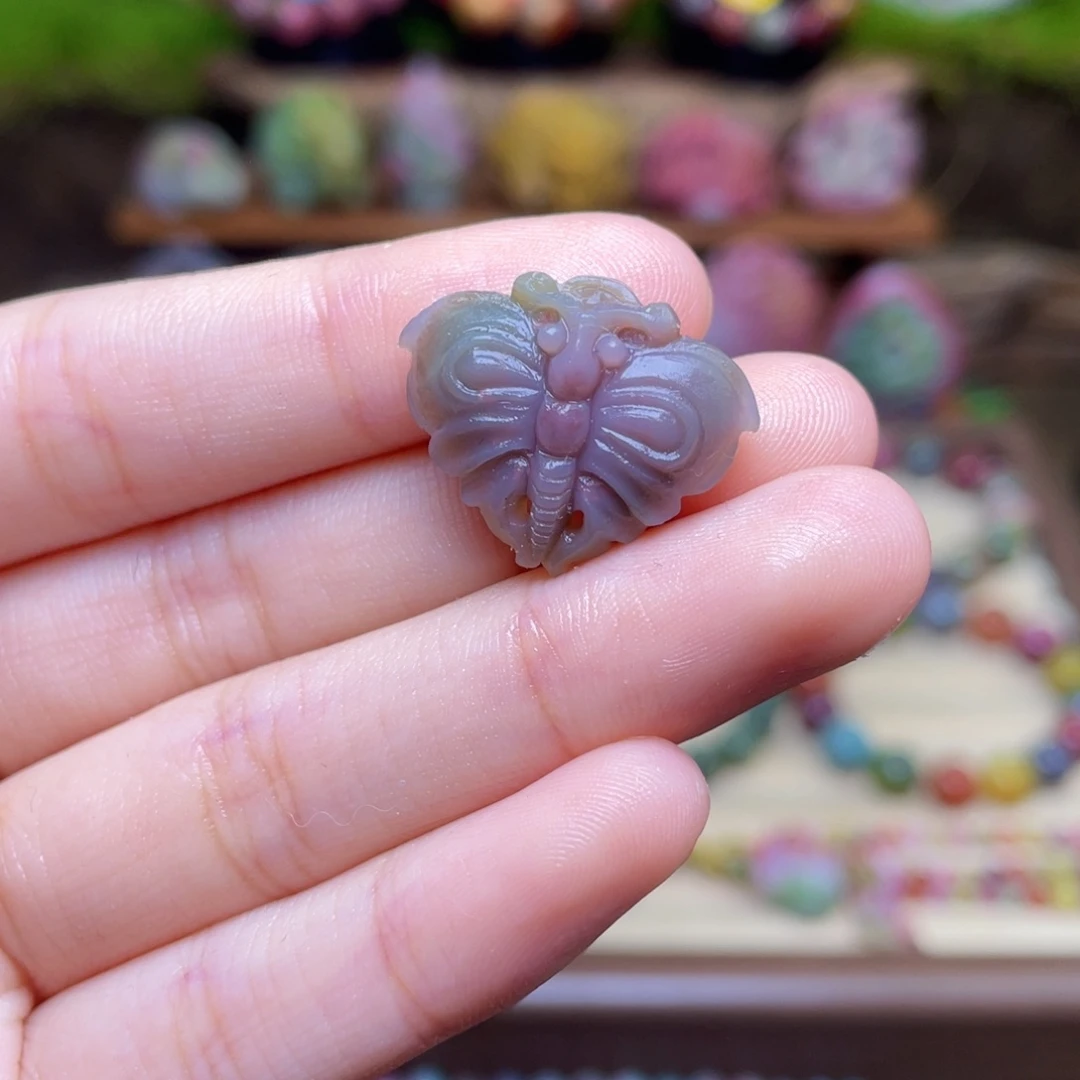 奶***妹玛瑙/玉髓未镶嵌珠宝半成品盐源玛瑙蝴蝶