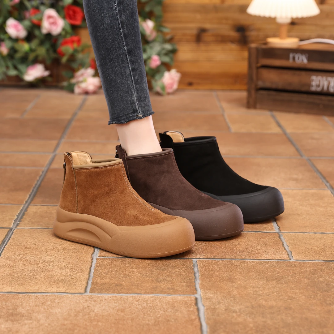 千之恋现货增高4CM2024秋冬新款休闲时尚百搭高级感厚底女鞋5206