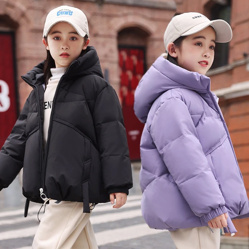 巴拉开门红ABC冬季新款中大童儿童羽绒服女童加厚童装洋气短款宝