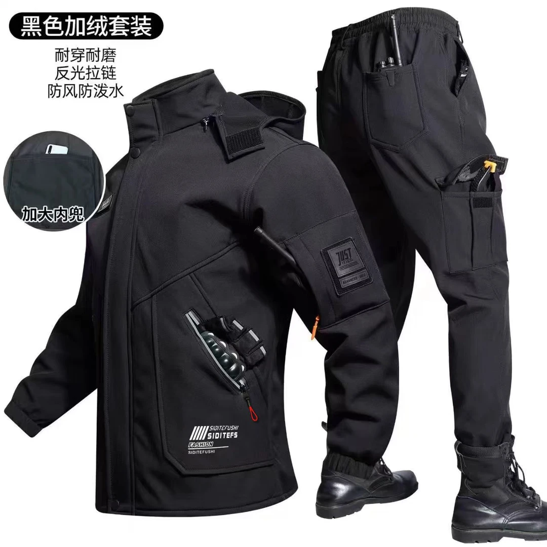 秋冬加绒加厚防风保暖防水战术冲锋衣户外骑行男女套装旅游钓鱼