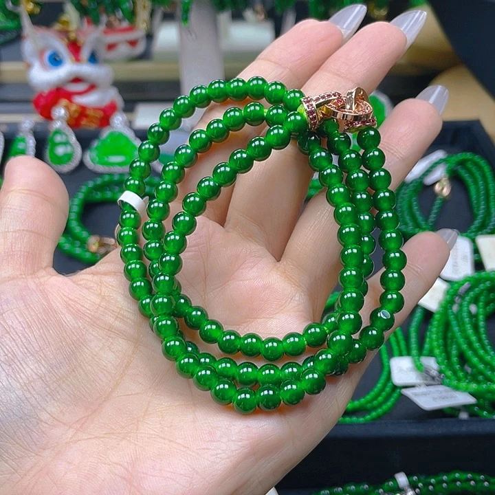 羽***东颈饰未镶嵌翡翠冰阳绿6