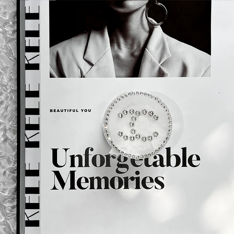 【施华支架-白光香奈】手工点钻-苹果通用磁吸支架-煲剧通用