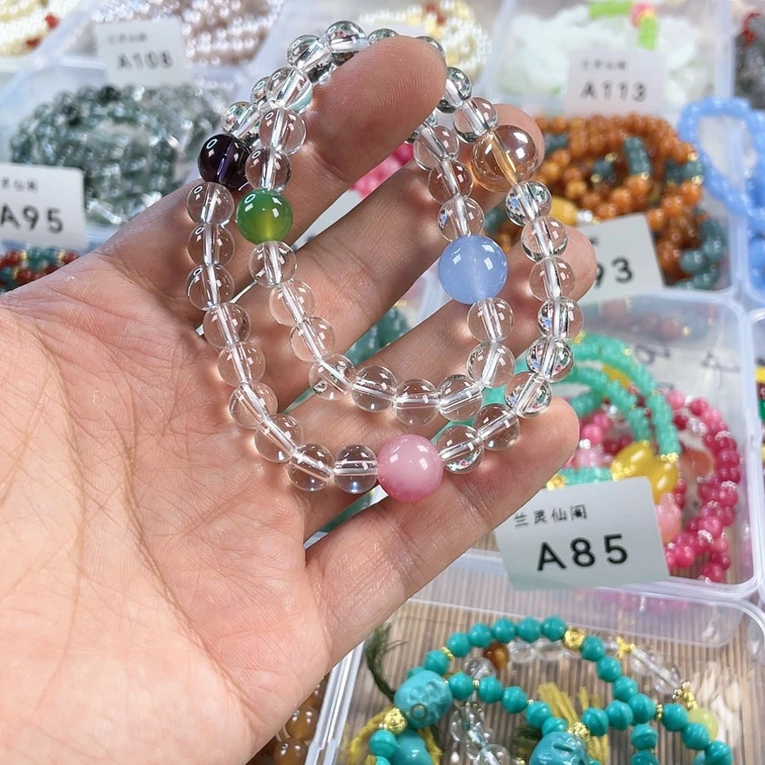 檀香木手串银S925镀金镶嵌