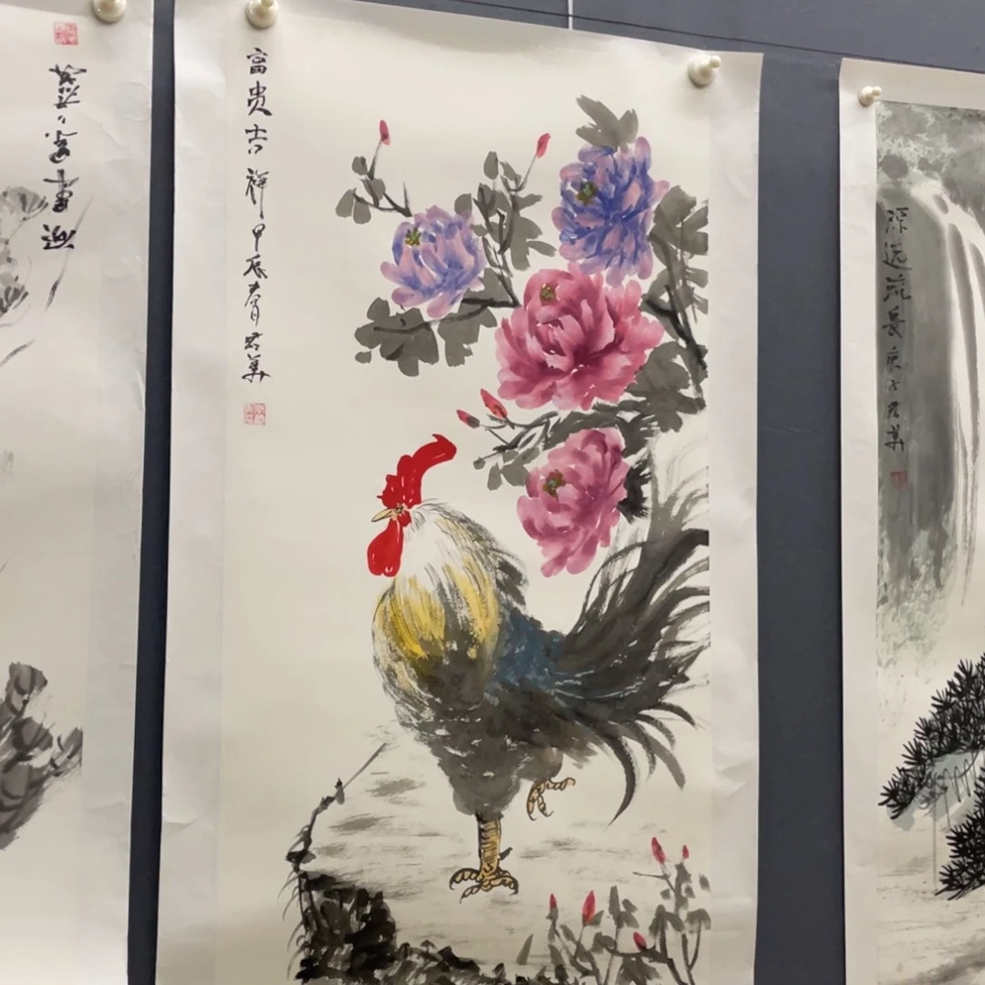 国画乖绘画 花鸟 三尺 2222