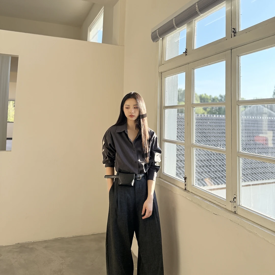 euri 断行的力量丨稀缺桑蚕丝·丝锦绉丨有光干丝宽松衬衫-MY6192