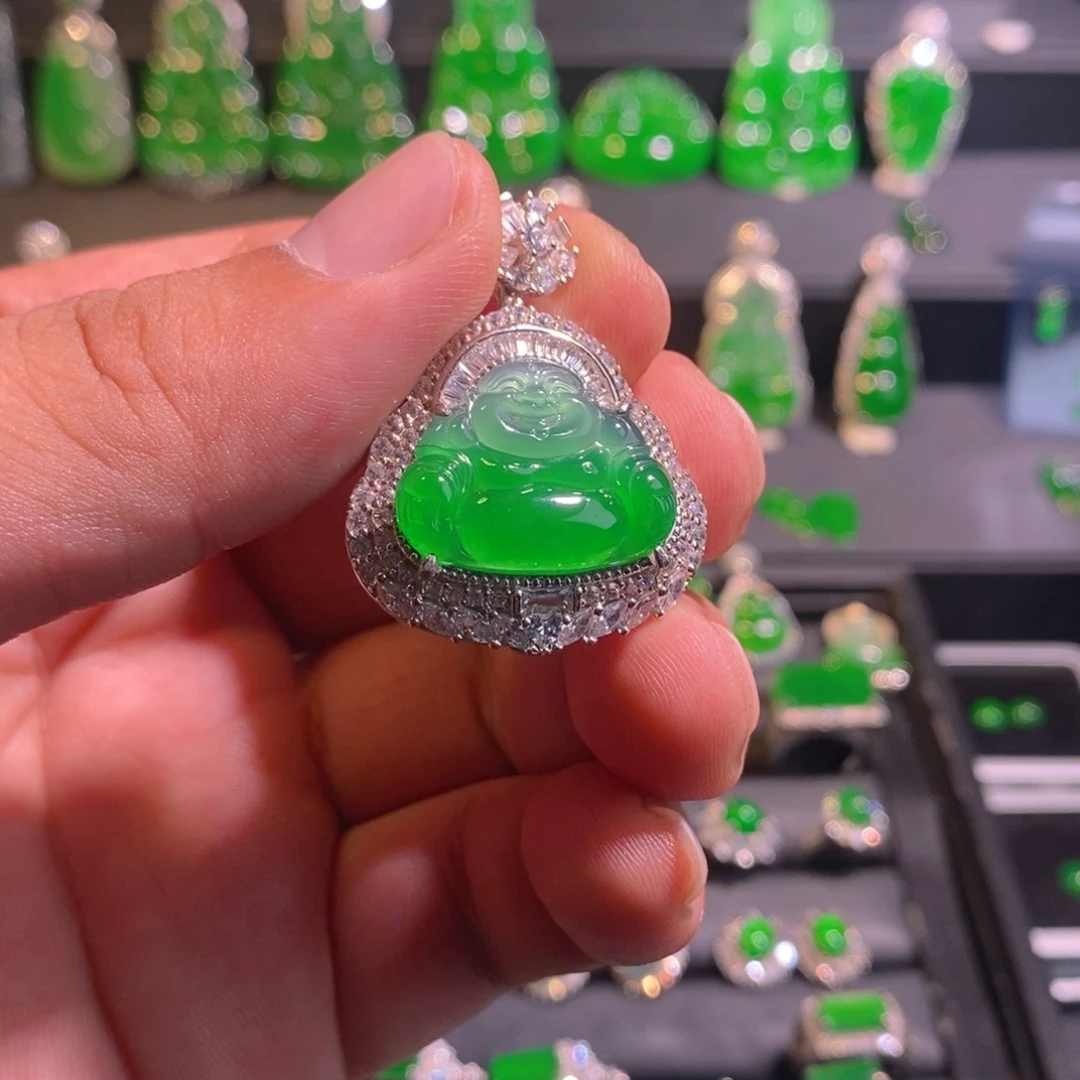 翡翠银S925镶嵌颈饰