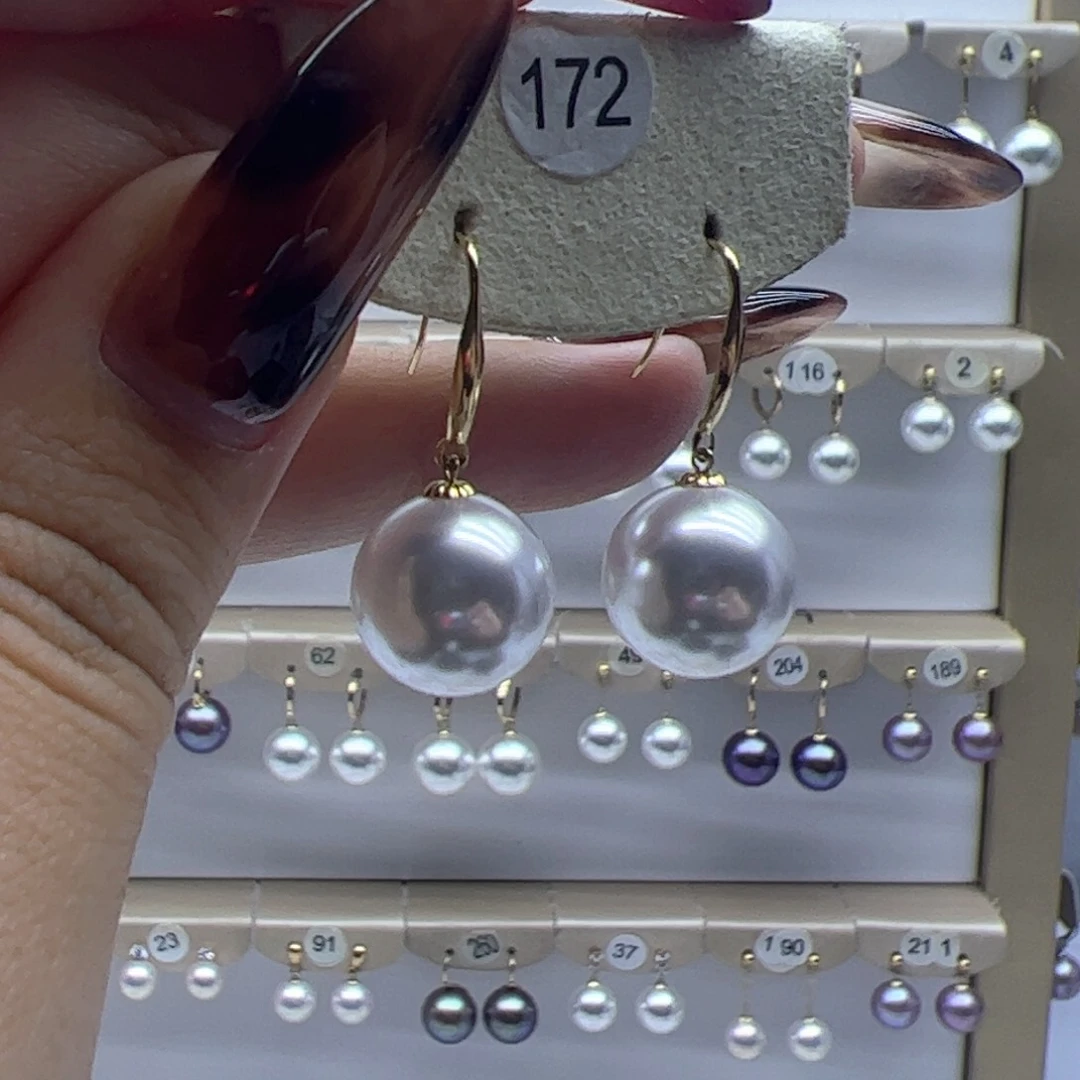 淡水珍珠耳饰18K金镶嵌