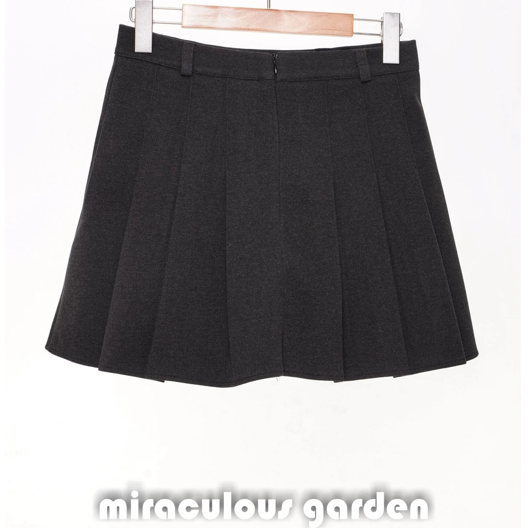 灰色短裙时尚百搭学院风冬季洋气高腰