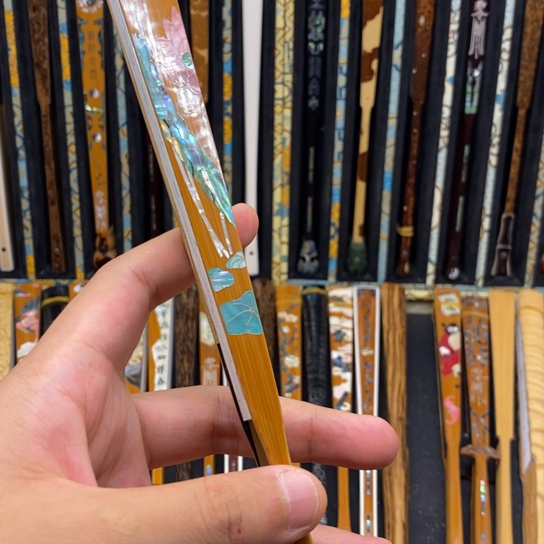 扇子《荷花三合青折扇》