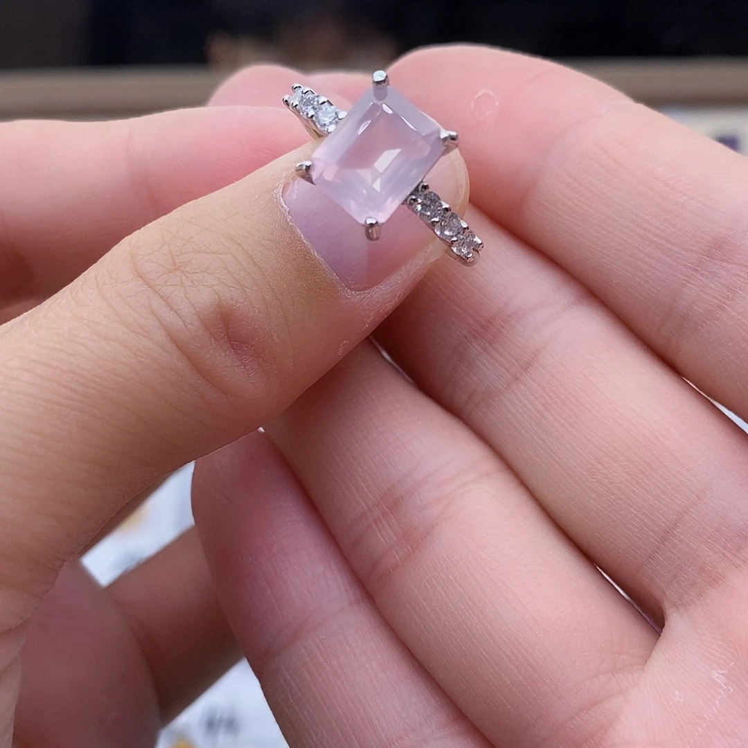 芙蓉石纯天然无优化水晶Q银S925镶嵌