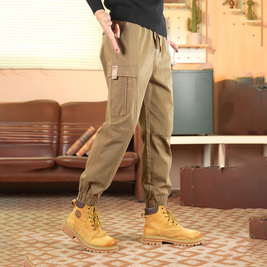 休闲工装裤男士休闲裤运动时尚户外百搭宽松潮流多口袋束脚裤