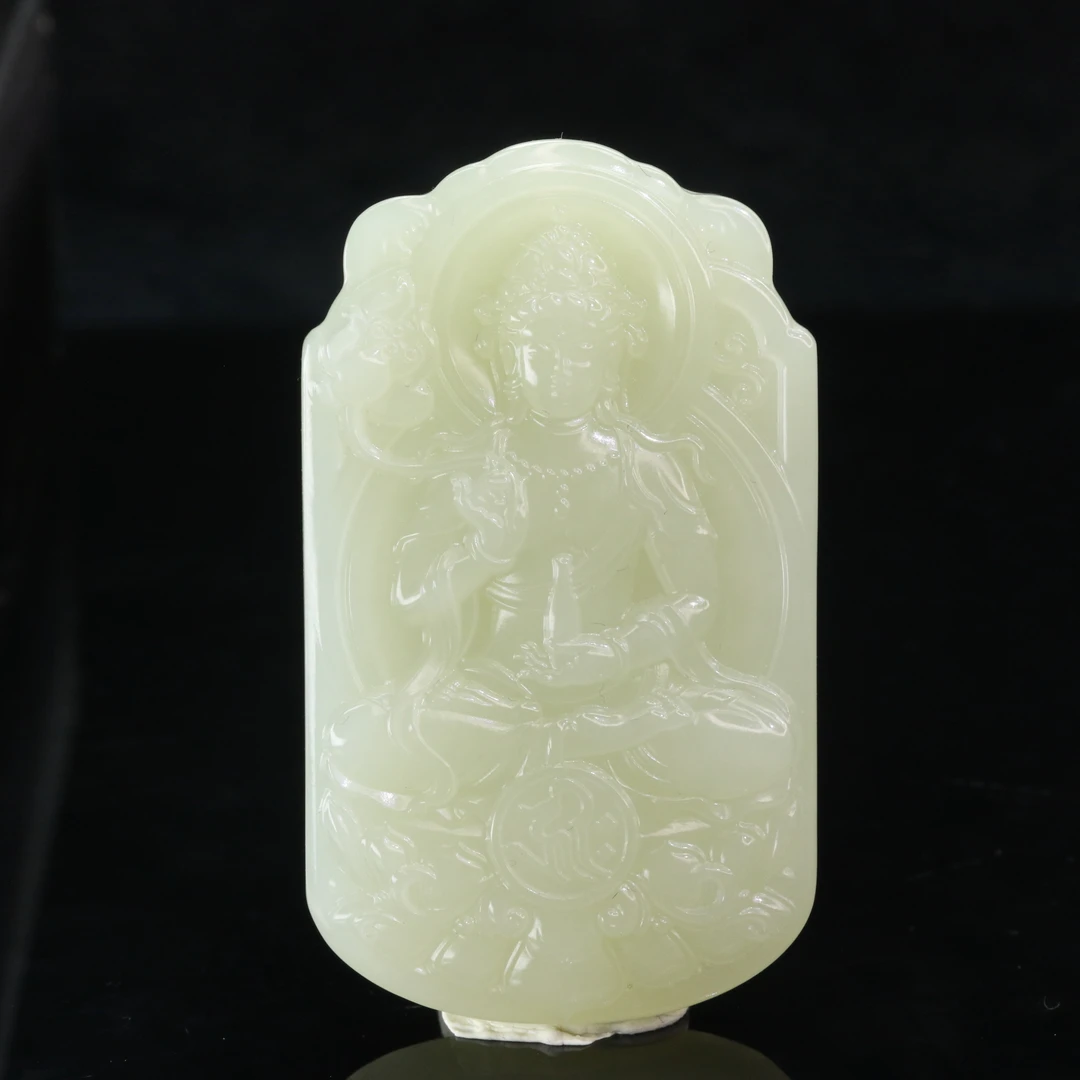 18和田玉晴水观音牌/700223上海嘉禾拍卖