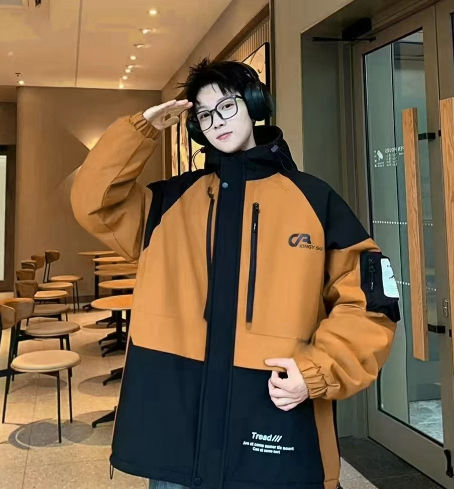 【玲姐推荐2466冲锋衣】青少年休闲宽松男女同款棉服外套