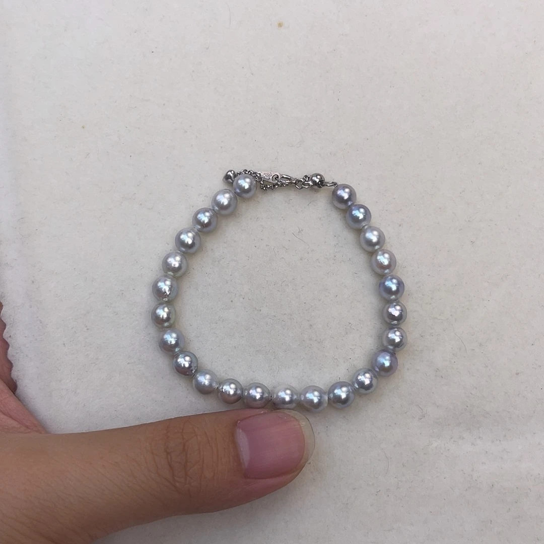 海水珍珠银S925镶嵌手绳