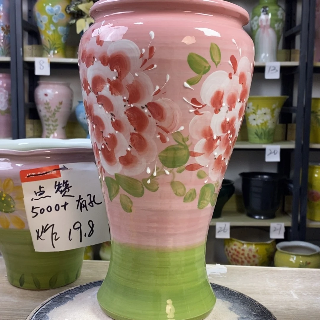 景德镇手工手绘陶瓷花盆