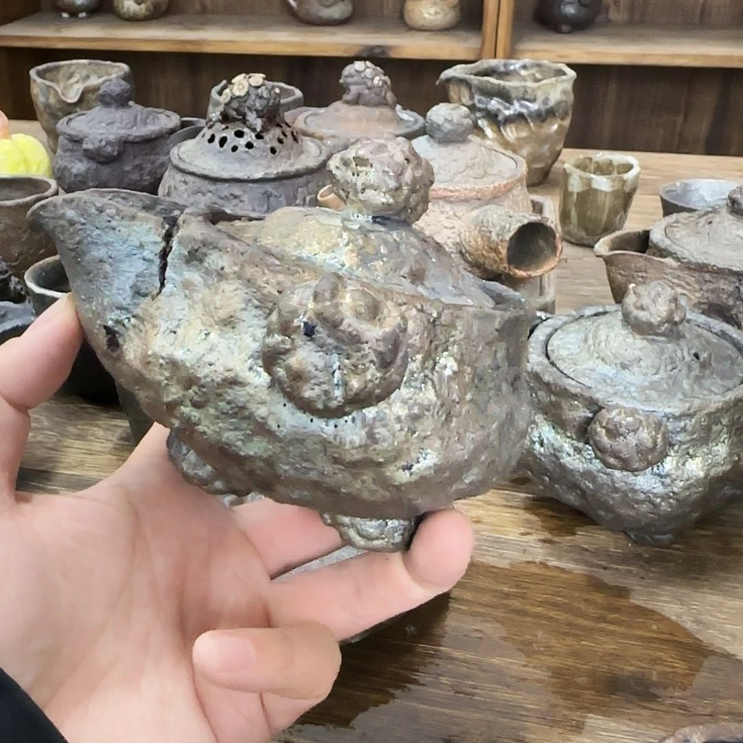 偷*柴烧宝瓶自然落灰裸烧