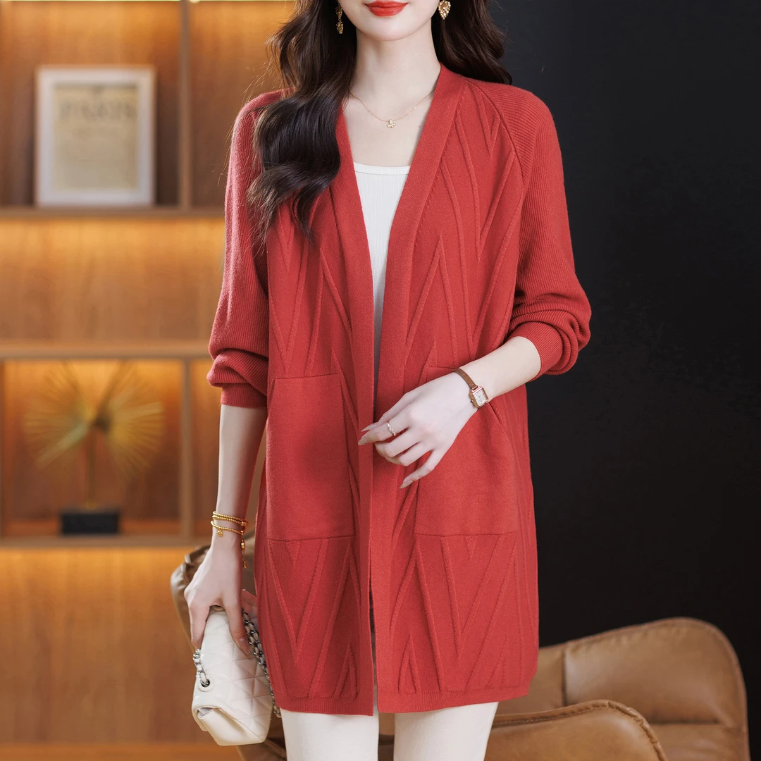 中长款毛衣披肩女春秋外搭胖妈妈加肥加大码外套显瘦洋气针织上衣