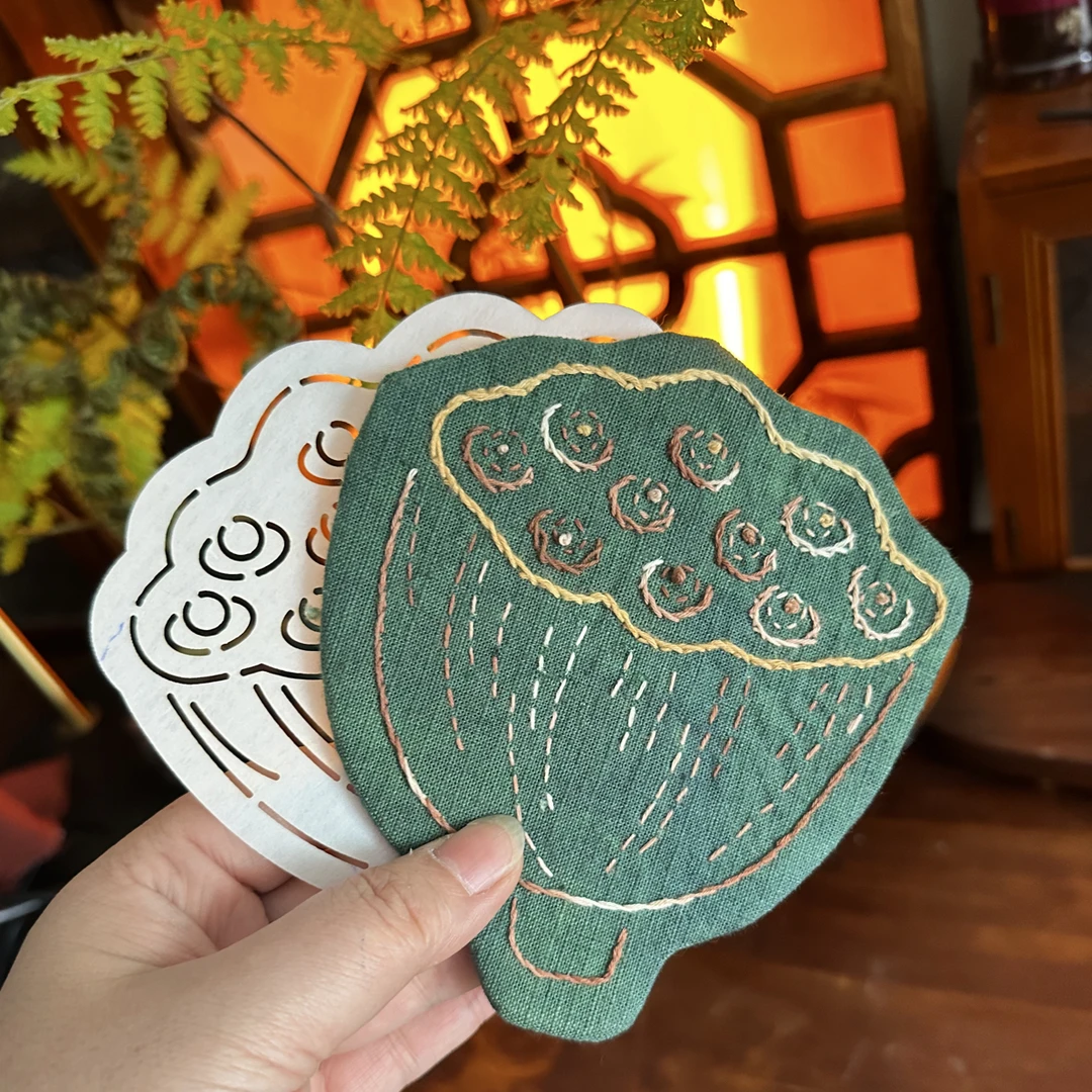 莲藕杯垫模板 13×12㎝ 送视频教程 茶席模板   诺诺茶周边