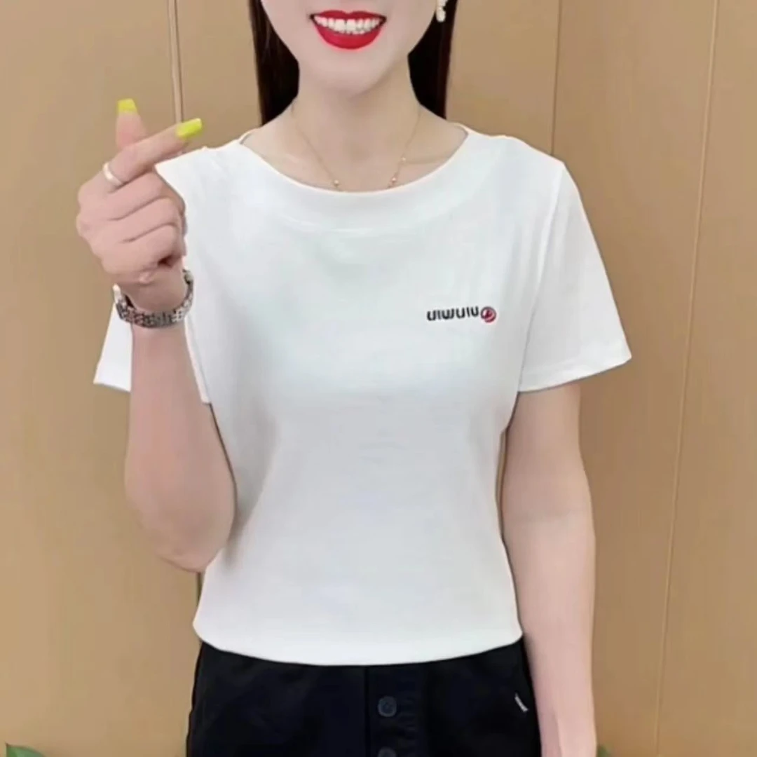 201中国风夏季新款潮流舒适简约休闲百搭女士短袖洋气T恤上衣