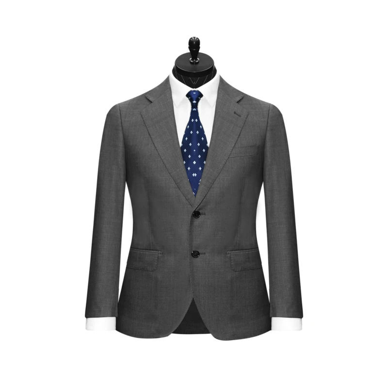 男士美丽诺羊毛平驳领单西西服灰色DR2024567002-310588-24