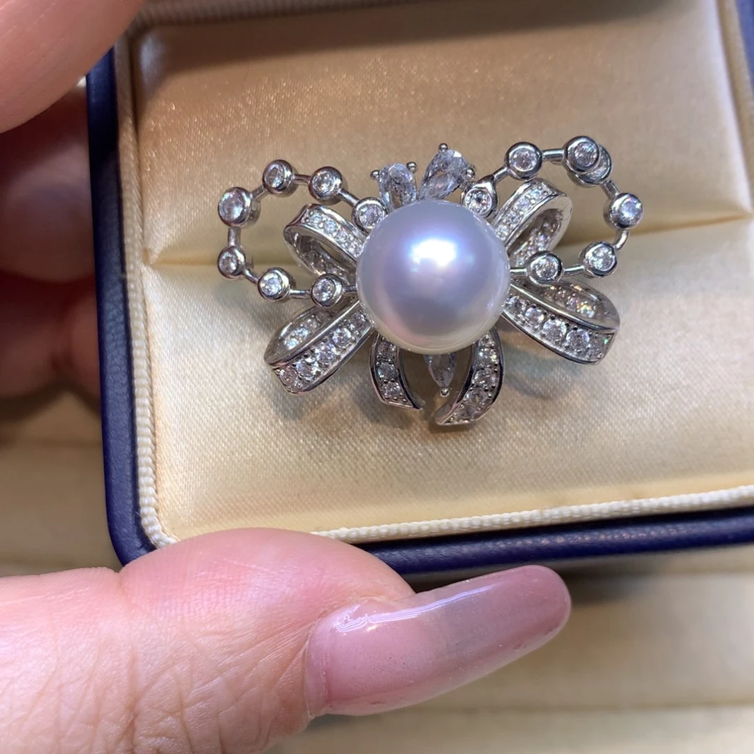 银S925镶嵌戒指海水珍珠