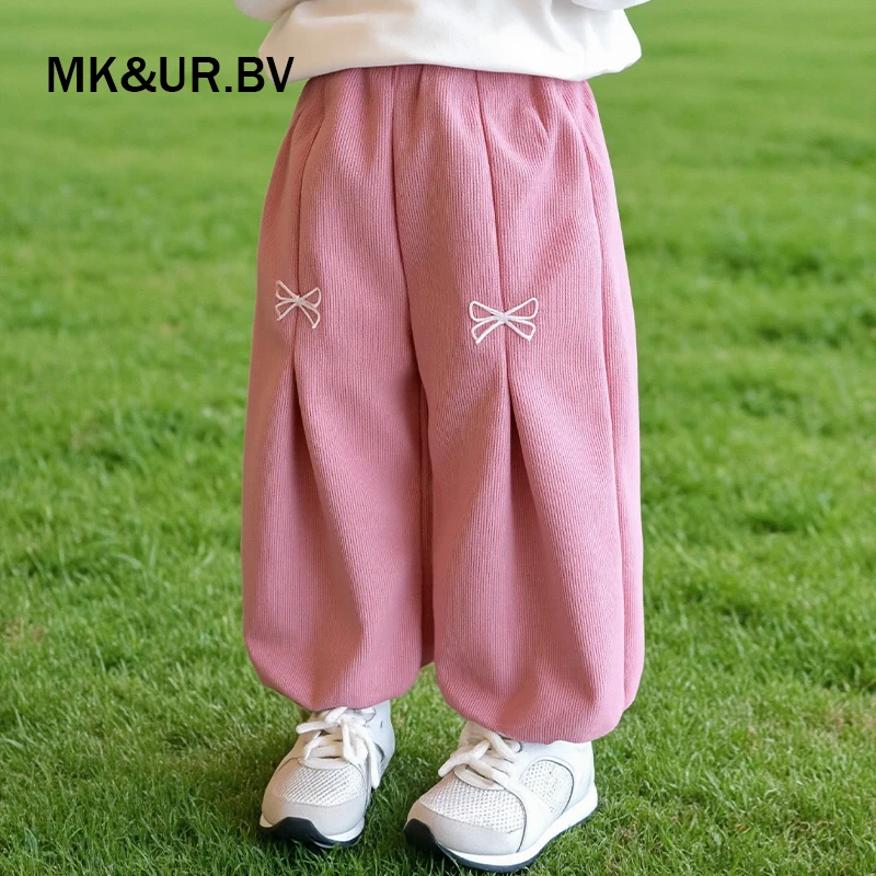 MK&UR.BV女童韩版裤子秋装2025新款宝宝洋气网红花苞裤秋款休闲裤