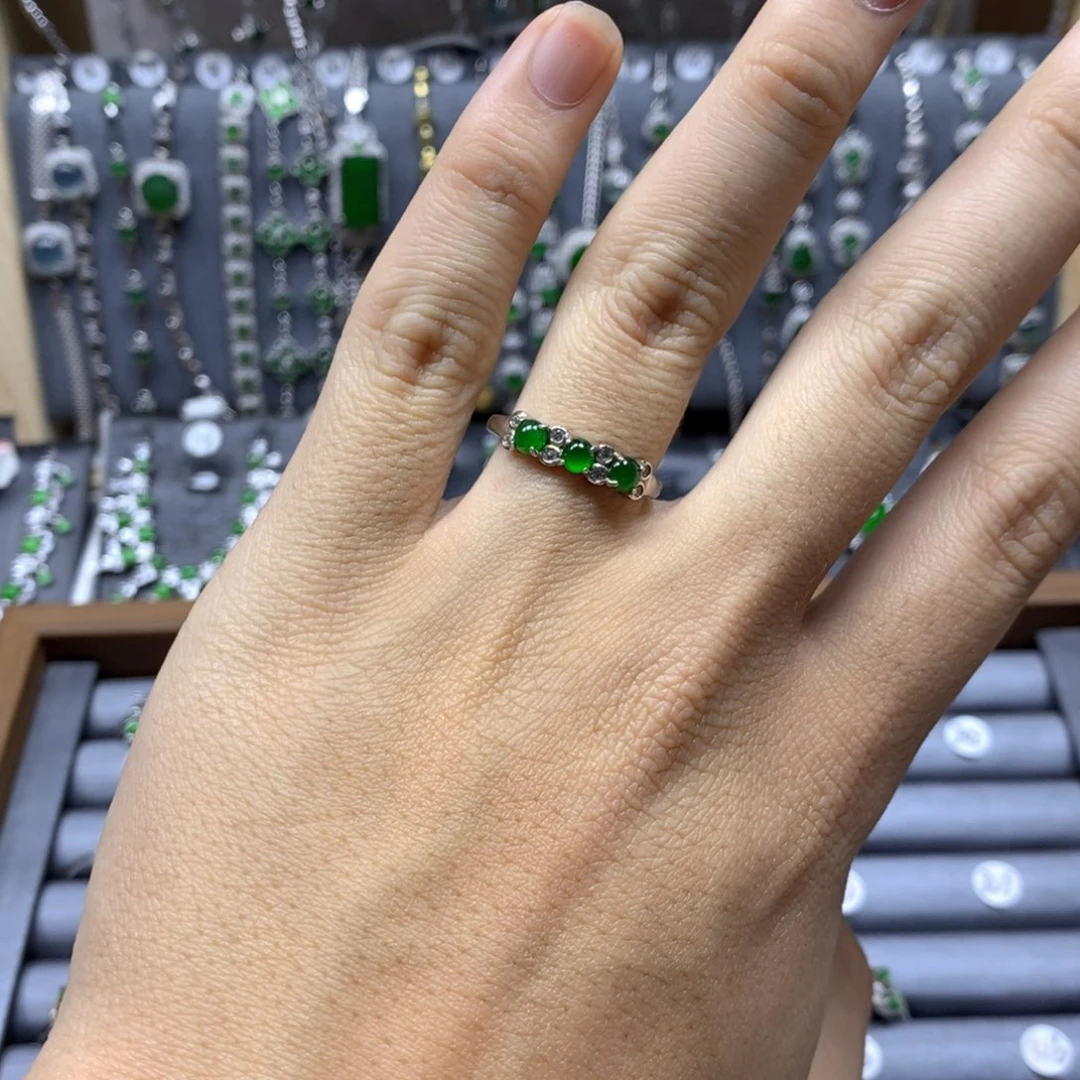 翡翠颈饰银S925镶嵌无证书/假一赔四