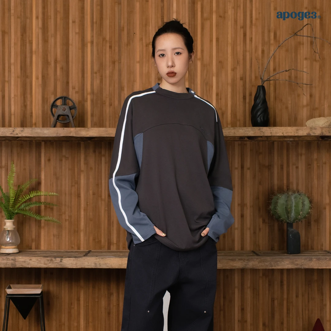 APOGE3【型线训练服】速干拼接长袖T恤球衣宽松防晒美式运动打底