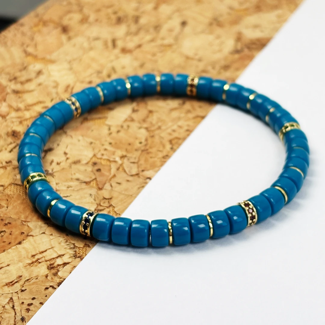 【喜饰】单圈隔片手串蓝文玩配串