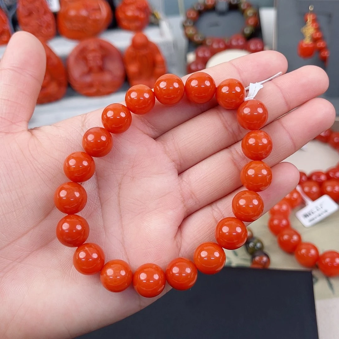 手串未镶嵌南红玛瑙保山圆珠单圈11mm