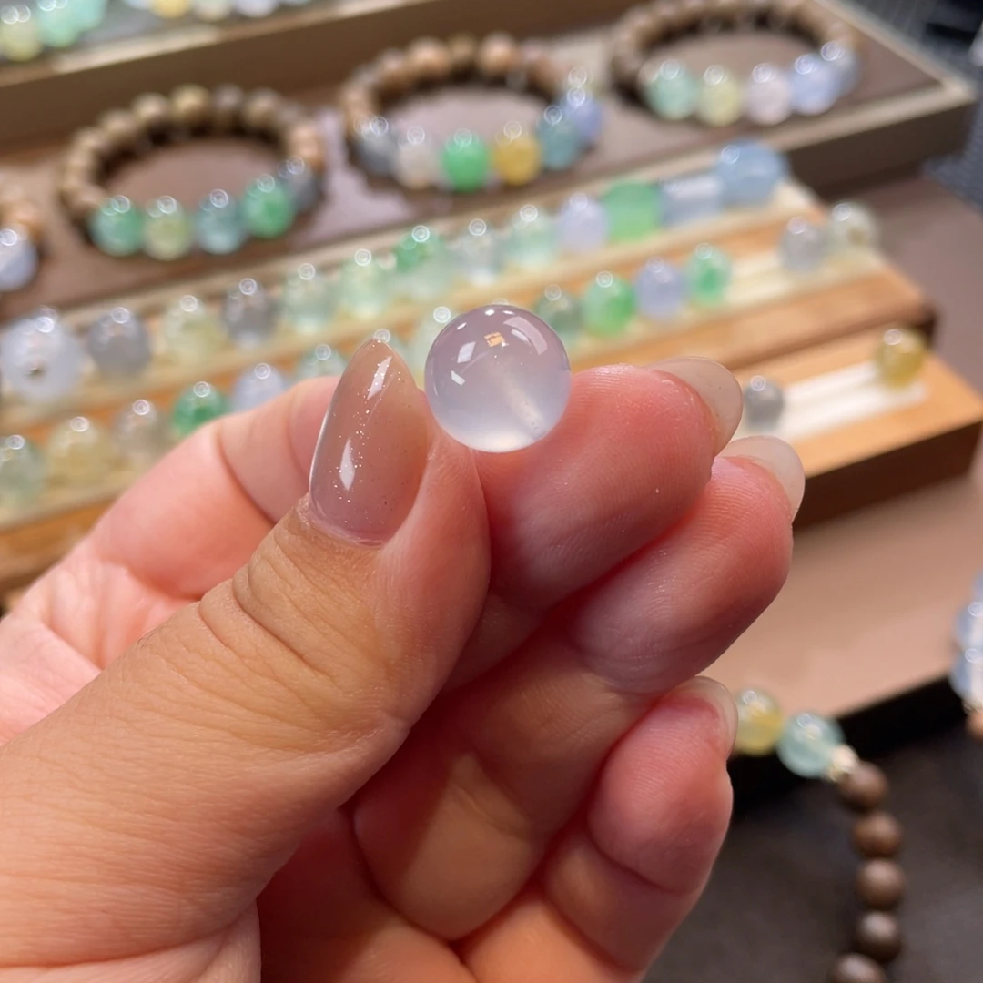 翡翠未镶嵌手链粉钢