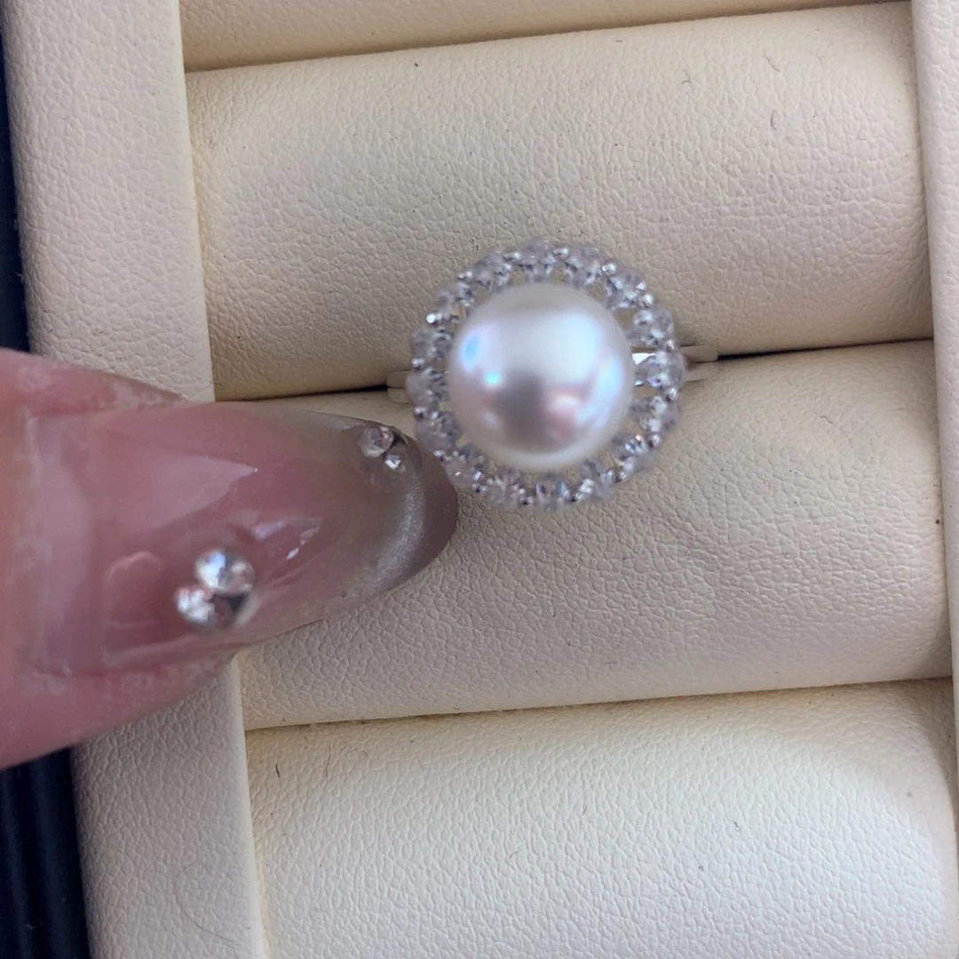 海水珍珠戒指银S925镶嵌