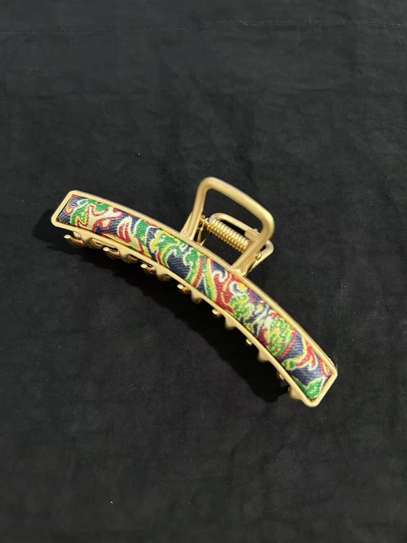 且听吴歌春夏日常花色时尚精美简约文艺女士宋锦发夹