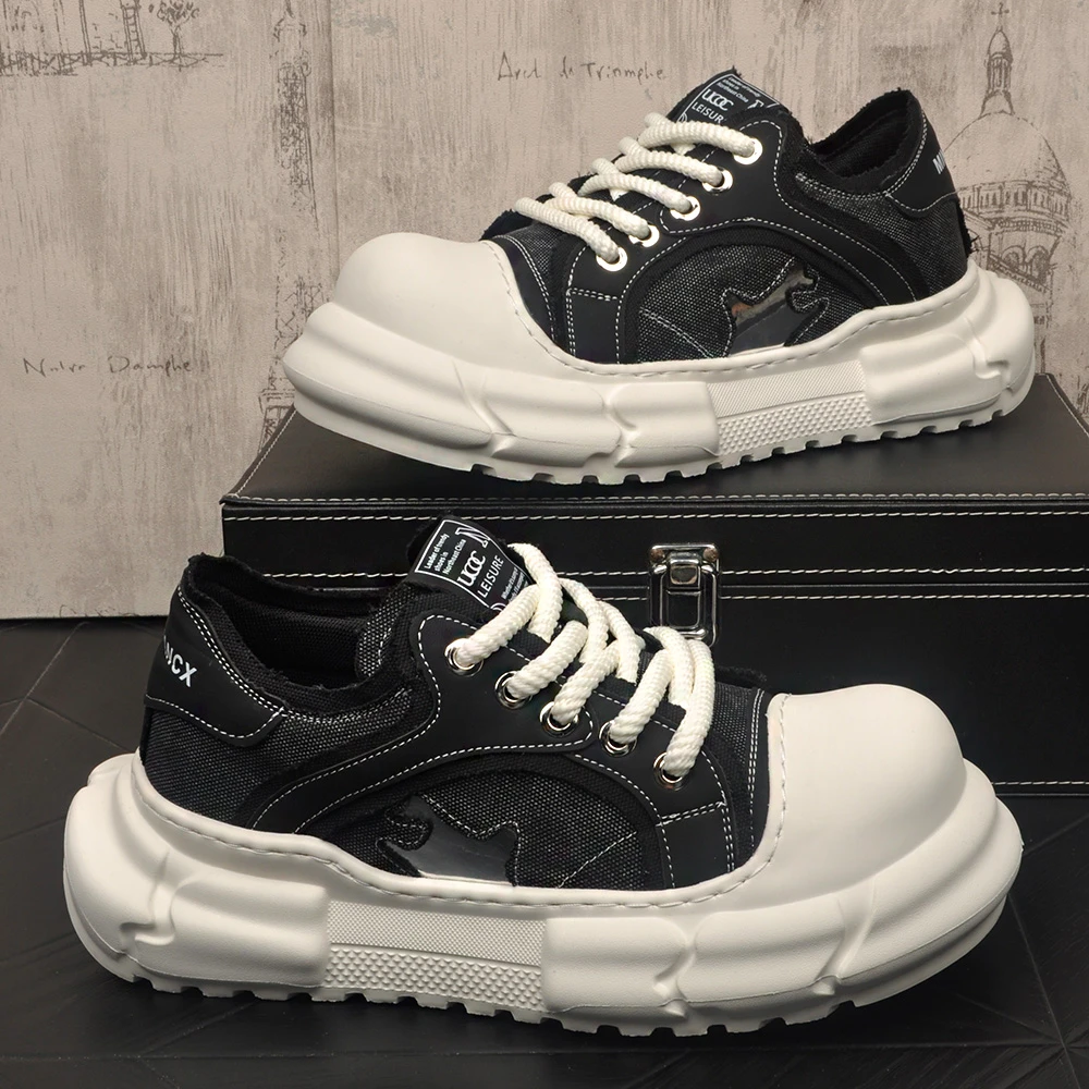 2025男士夏季百搭复古休闲板鞋小众潮流厚底ins青年户外运动潮鞋