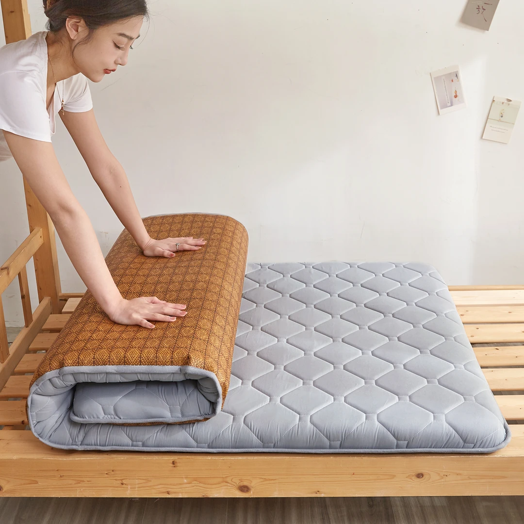 3cm加厚舒适透气学生透气床垫凉席两用双面宿舍床垫褥单人90cm0.9